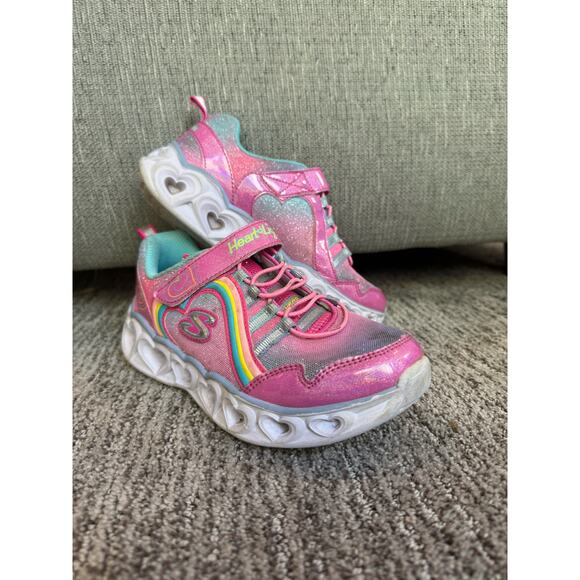 Skechers Other - Skechers Heart Light Sneakers light up size 2. Velcro